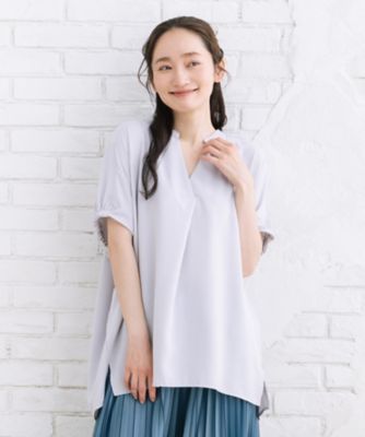 ＜sab street my standard (Women/大きいサイズ)＞ｓａｂｓｔｒｅｅｔ　ｂｉｓ　ｗｅｂ限定　ＣＯＯＬ・ＵＶ・防シワ　ライトジョーゼットスキッパーシャツ　３５ー０３ー００２８