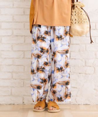 ＜sab street my standard (Women/大きいサイズ)＞ｓａｂｓｔｒｅｅｔ　ｂｉｓ総柄プリントイージーパンツ　３５１２０００５
