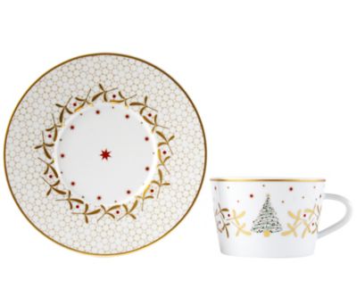 ＜BERNARDAUD＞ノエル　ブラン　カップ＆ソーサー　１５０ｍｌ