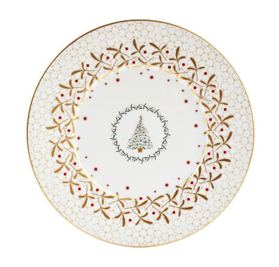 ＜BERNARDAUD＞ノエル　ブラン　デザートプレート　２１ｃｍ