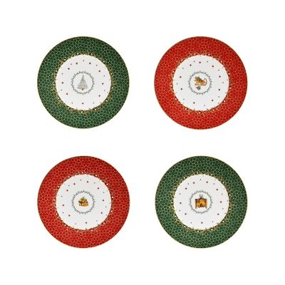 ＜BERNARDAUD＞ノエル　デザートプレート　２１ｃｍ　４枚セット