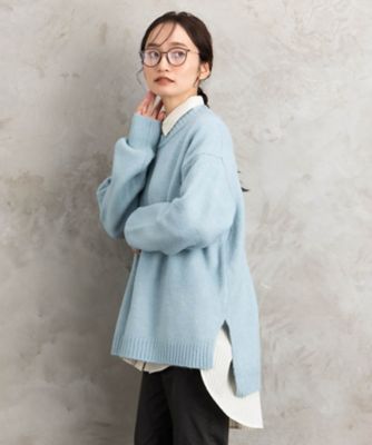 ＜sab street my standard (Women/大きいサイズ)＞ｓａｂｓｔｒｅｅｔ　　ｂｉｓ　ｗｅｂ限定　ヤクタッチクルーネックニット　３５ー５１ー０００７