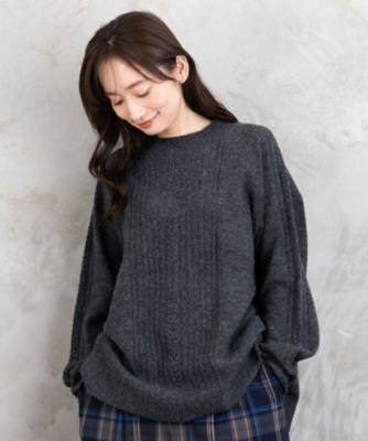 サブストリート（sab street）/【大きいサイズ】【sabstreet bis】【web限定】 Aラインケーブルニットプルオーバー sabstreet bis web限定 Aラインケーブルニットプル