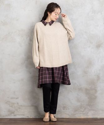 sabstreet bis web限定 Aラインケーブルニットプル