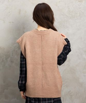ヤクタッチＶネックニットベスト　３５ー５４ー０００２