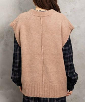 ヤクタッチＶネックニットベスト　３５ー５４ー０００２