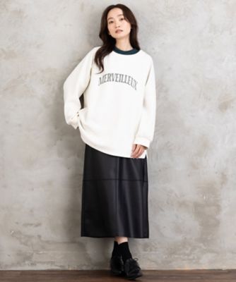 sabstreet bis web限定 ボートネックロゴスウェット