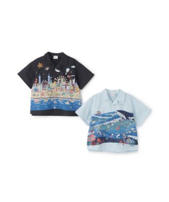 海柄・街柄パネルプリント半袖シャツ 3561225 | Paul Smith