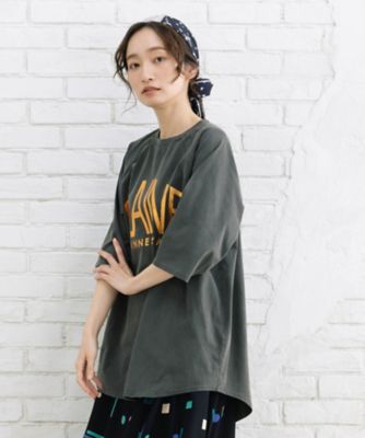 ＜sab street my standard (Women/大きいサイズ)＞ヴィンテージ風箔ロゴプリントＴシャツ　３５ー６４ー００１５