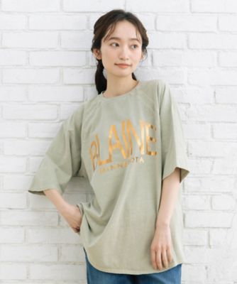 ヴィンテージ風箔ロゴプリントＴシャツ　３５ー６４ー００１５