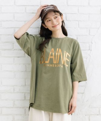 ヴィンテージ風箔ロゴプリントＴシャツ　３５ー６４ー００１５
