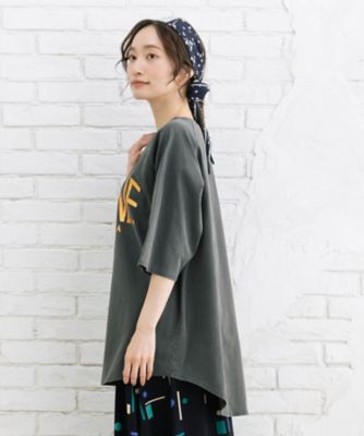 ヴィンテージ風箔ロゴプリントＴシャツ　３５ー６４ー００１５