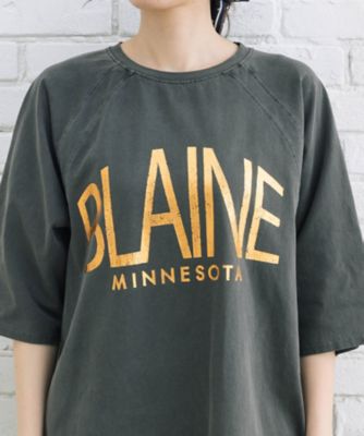 ヴィンテージ風箔ロゴプリントＴシャツ　３５ー６４ー００１５