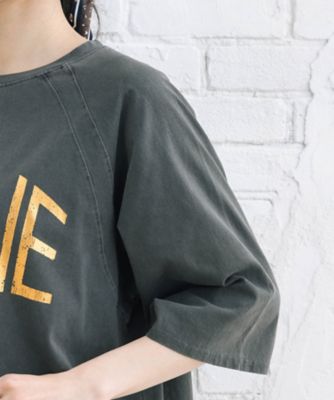 ヴィンテージ風箔ロゴプリントＴシャツ　３５ー６４ー００１５