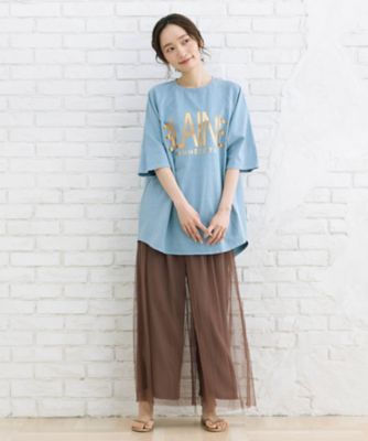 ヴィンテージ風箔ロゴプリントＴシャツ　３５ー６４ー００１５