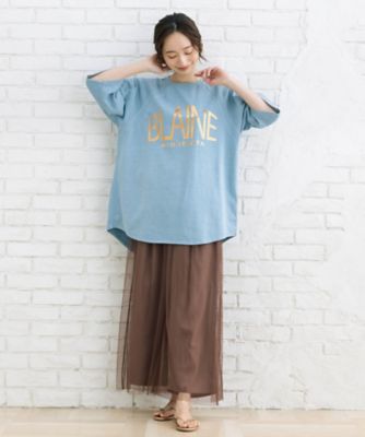 ヴィンテージ風箔ロゴプリントＴシャツ　３５ー６４ー００１５