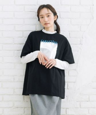 ＜sab street my standard (Women/大きいサイズ)＞ｓａｂｓｔｒｅｅｔ　ｂｉｓ　箔×カラーロゴプリントオーバーＴシャツ　３５ー６４ー００１８