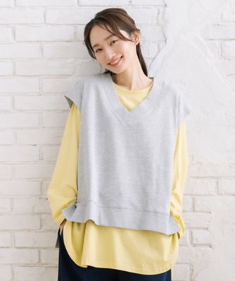 ＜sab street my standard (Women/大きいサイズ)＞ｓａｂｓｔｒｅｅｔ　ｂｉｓ　ｗｅｂ限定　　ＵＳＡコットンＶネックベスト　３５６４００４３