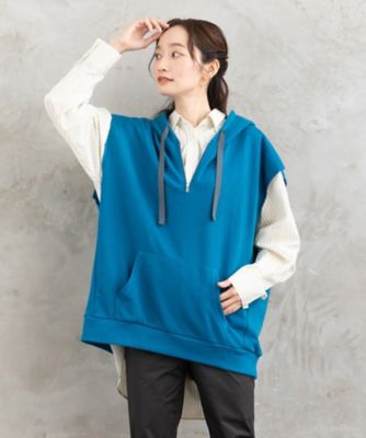 ＜sab street my standard (Women/大きいサイズ)＞裏毛フーディーベスト　３５ー６４ー００４４