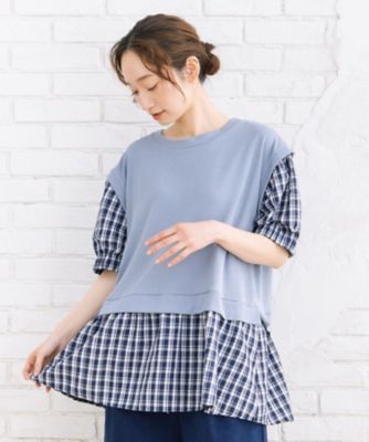 sabstreet bis web限定 チェック切替プルオーバー 35