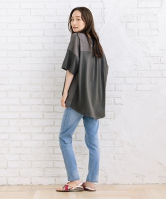 sabstreet bis web限定 レース切替裾タックカットソー