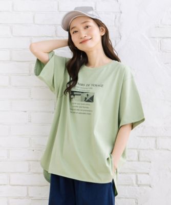 ＜sab street my standard (Women/大きいサイズ)＞【ｓａｂｓｔｒｅｅｔ　ｂｉｓ】【ｗｅｂ限定】　接触冷感・吸水速乾　モノクロプリントカットソー　３５ー６４ー００５７