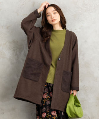 ＜sab street my standard (Women/大きいサイズ)＞Ｖネックサイドポケットコート　３５－７１－００００