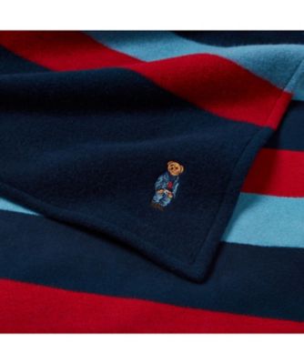 ＲＬ　ストライプ　Ｐｏｌｏ　ベア　ブランケット（ハーフ・スモールシングル）