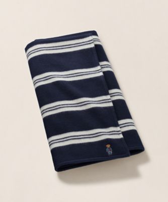 ＜RALPH LAUREN HOME＞Ｐｏｌｏ　ベア　ストライプド　ハーフ　ブランケット