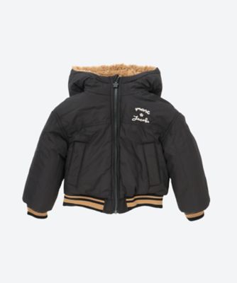 マークジェイコブス ボア フーデットモッズコート セーラーカラー 黒 2way コート W61015 | MARC JACOBS (Baby&Kids)/マークジェイコブス
