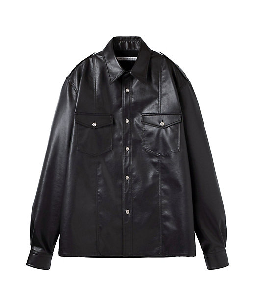 ＜三越伊勢丹/公式＞ ローレンス サリバン シャツ Vegan leather military shirt 3B001-0223-16 BLACK トップス