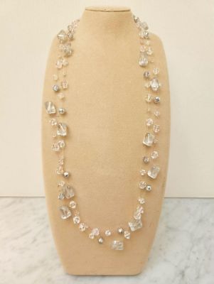 シルバーカラーガラス クリアーガラス ネックレス | Milly