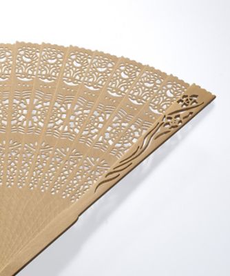 白檀扇　扇子　透かし彫り　和装小物　工芸　桐箱入 扇子 白檀 透かし彫B（タッセル・扇子袋付／桐箱入） 3Z26－03