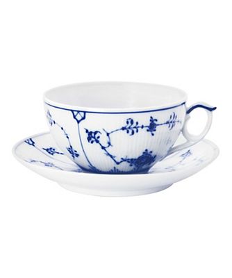 ＜ROYAL COPENHAGEN＞ブルーフルーテッド　プレイン　ティーカップ＆ソーサー