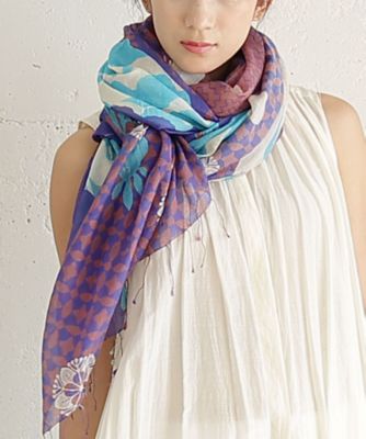 ＜BASCO (Women/大きいサイズ)＞とらとほしがき［ＫｕｓａＫａｎｍｕｒｉ　シルクコットンストール］　４０１１２６１ー５０