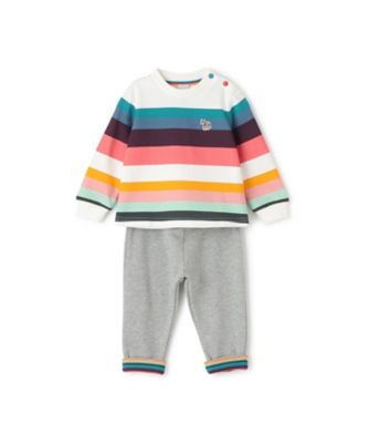 ＜Paul Smith Junior (Baby&Kids)＞ストライプ裏毛トレーナー＆パンツセット　４０５３５１６