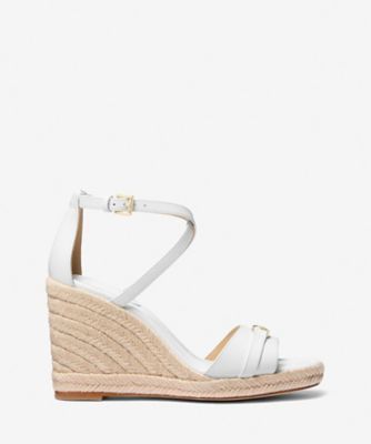 ＜MICHAEL KORS＞ＭＡＮＤＹ　レザー　ウェッジ　サンダル　４０Ｒ５ＭＡＭＳ２Ｌ