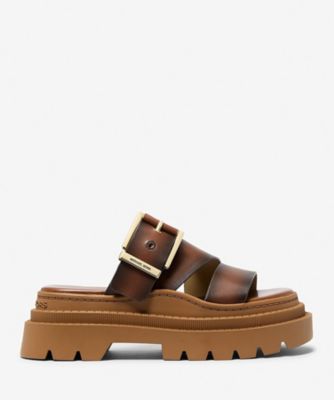 ＜MICHAEL KORS＞ＣＯＬＢＹ　バーニッシュ　レザー　プラットフォーム　サンダル　４０Ｓ５ＣＯＦＳ３Ｌ