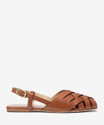 ＜MICHAEL KORS＞ＩＲＥＮＥ　ウーヴン　レザー　スリングバック　サンダル　４０Ｓ５ＩＲＦＰ１Ｌ２３０