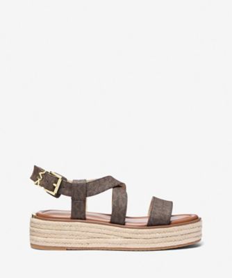 ＜MICHAEL KORS＞ＬＹＮＮ　プラットフォーム　エスパドリーユ　サンダル　ー　ＭＫシグネチャー　４０Ｓ５ＬＹＦＳ１Ｂ２００