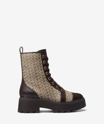 MICHAEL KORS/マイケル・コース BLAKE MK2000 ロゴ ジャカード コンバット ブーツ 40T5BKFE5Y121