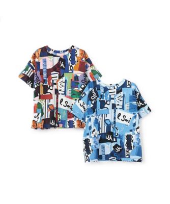 コラージュ柄半袖Ｔシャツ　４１５１２０６