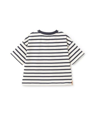 袖エンボスロゴボーダー半袖Ｔシャツ　４１５１２１０