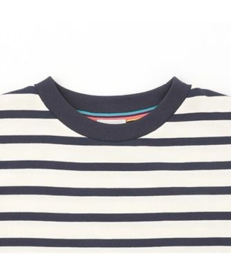 袖エンボスロゴボーダー半袖Ｔシャツ　４１５１２１０