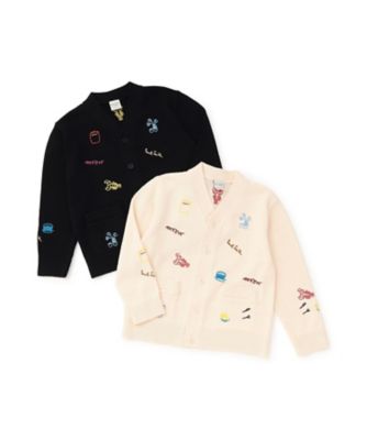 状態良好　ポールスミス　総柄　カーディガン　刺繍風プリント　Ｌサイズ アラカルト刺繍ニットカーディガン 4153205 | Paul Smith