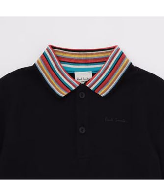 【美品】ポールスミス　黒　白　ストライプ　ポロシャツ　メンズ　レディース アーティストストライプ ポロシャツ（ネイビー） ｜ポール・スミス