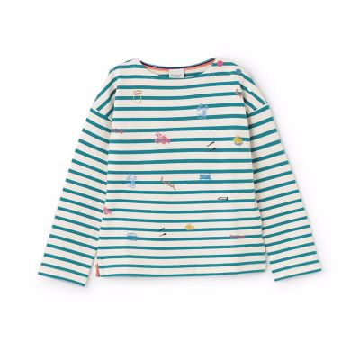 PPFM 参 ボーダー 総柄 スパンコール 英字 長袖Tシャツ カットソー アラカルト柄ボーダー長袖Tシャツ 4153212 | Paul Smith
