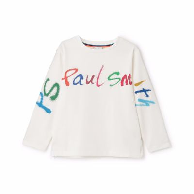 Paul Smith Junior (Baby & Kids)/ポール・スミス ジュニア スプレーロゴ長袖Tシャツ 4153214 オフホワイト トップス【三越伊勢丹/公式】