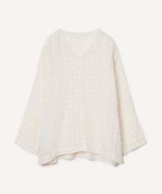 ＜PRISTINE (Women)＞シャドウチェックＶネックフレアチュニック　４１６６７５