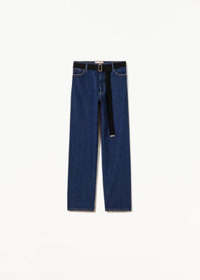 ワイドレッグブラックベルティッドジーンズ | PLAN C (Women)/プラン  